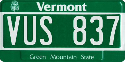 VT license plate VUS837