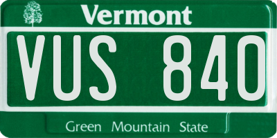 VT license plate VUS840
