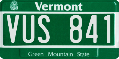 VT license plate VUS841