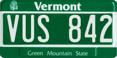 VT license plate VUS842