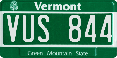 VT license plate VUS844