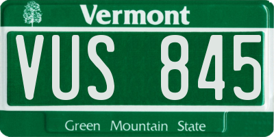 VT license plate VUS845