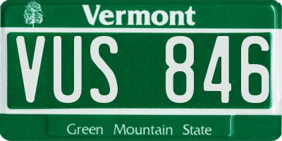 VT license plate VUS846