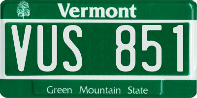 VT license plate VUS851