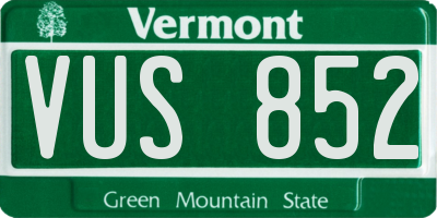 VT license plate VUS852