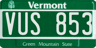 VT license plate VUS853