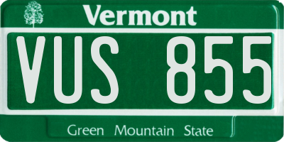 VT license plate VUS855