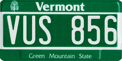 VT license plate VUS856