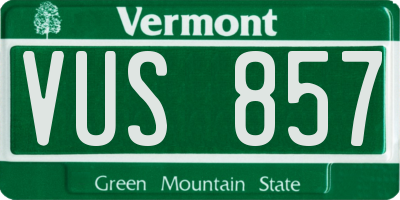 VT license plate VUS857