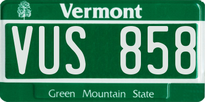 VT license plate VUS858