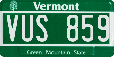 VT license plate VUS859