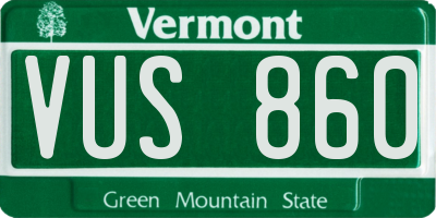 VT license plate VUS860
