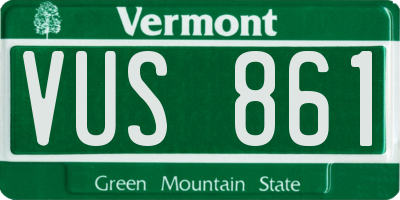 VT license plate VUS861