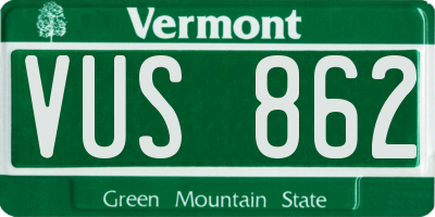 VT license plate VUS862