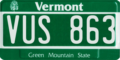 VT license plate VUS863