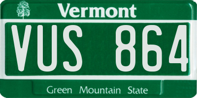 VT license plate VUS864