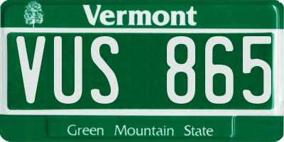 VT license plate VUS865