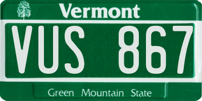 VT license plate VUS867