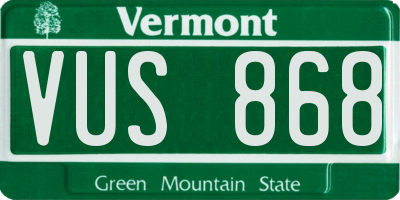 VT license plate VUS868
