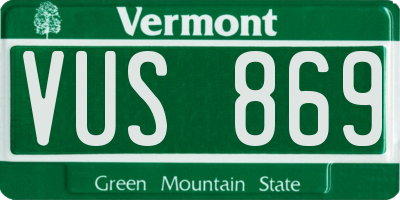 VT license plate VUS869