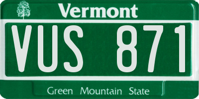 VT license plate VUS871