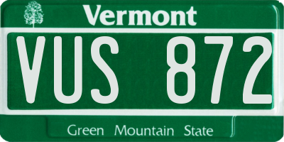 VT license plate VUS872