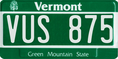 VT license plate VUS875