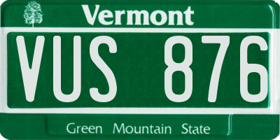 VT license plate VUS876