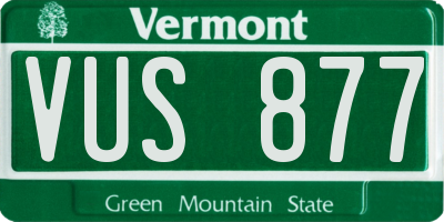 VT license plate VUS877