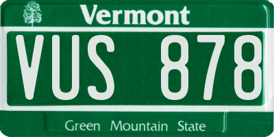 VT license plate VUS878