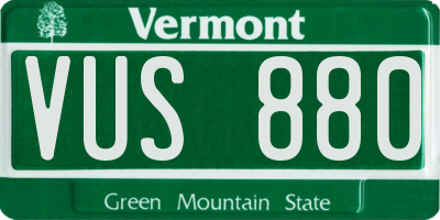 VT license plate VUS880