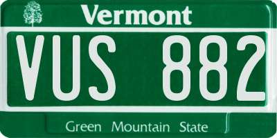 VT license plate VUS882