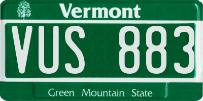 VT license plate VUS883