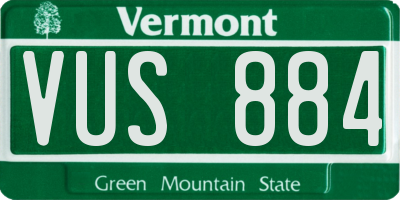 VT license plate VUS884