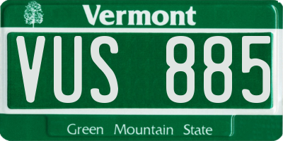 VT license plate VUS885