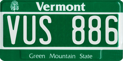 VT license plate VUS886