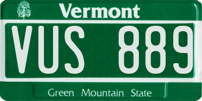VT license plate VUS889