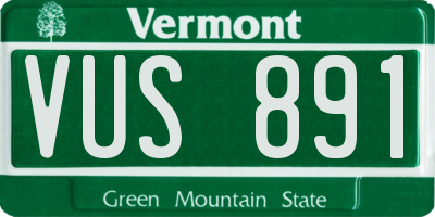 VT license plate VUS891