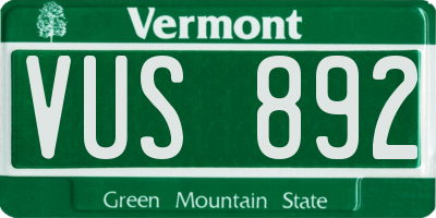 VT license plate VUS892