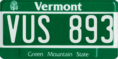 VT license plate VUS893