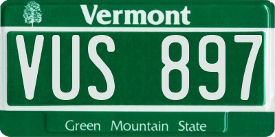 VT license plate VUS897