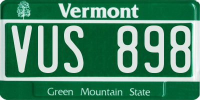 VT license plate VUS898