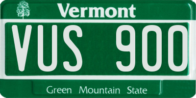 VT license plate VUS900