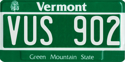 VT license plate VUS902
