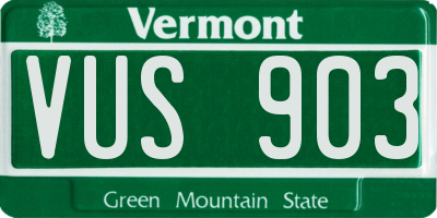 VT license plate VUS903