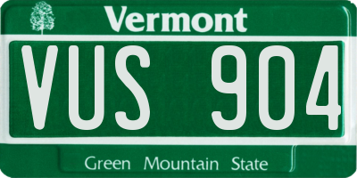 VT license plate VUS904