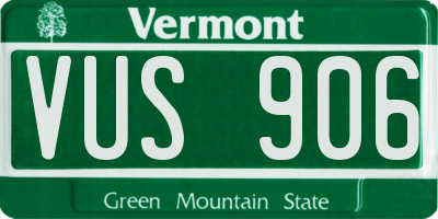 VT license plate VUS906