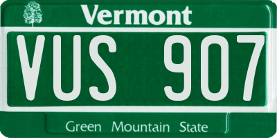 VT license plate VUS907