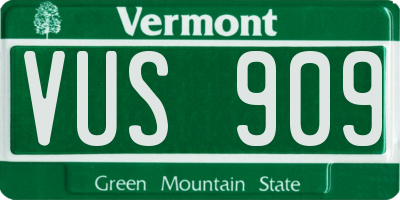 VT license plate VUS909