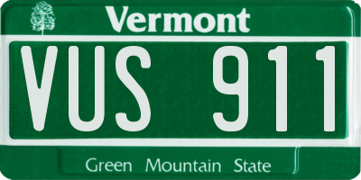 VT license plate VUS911